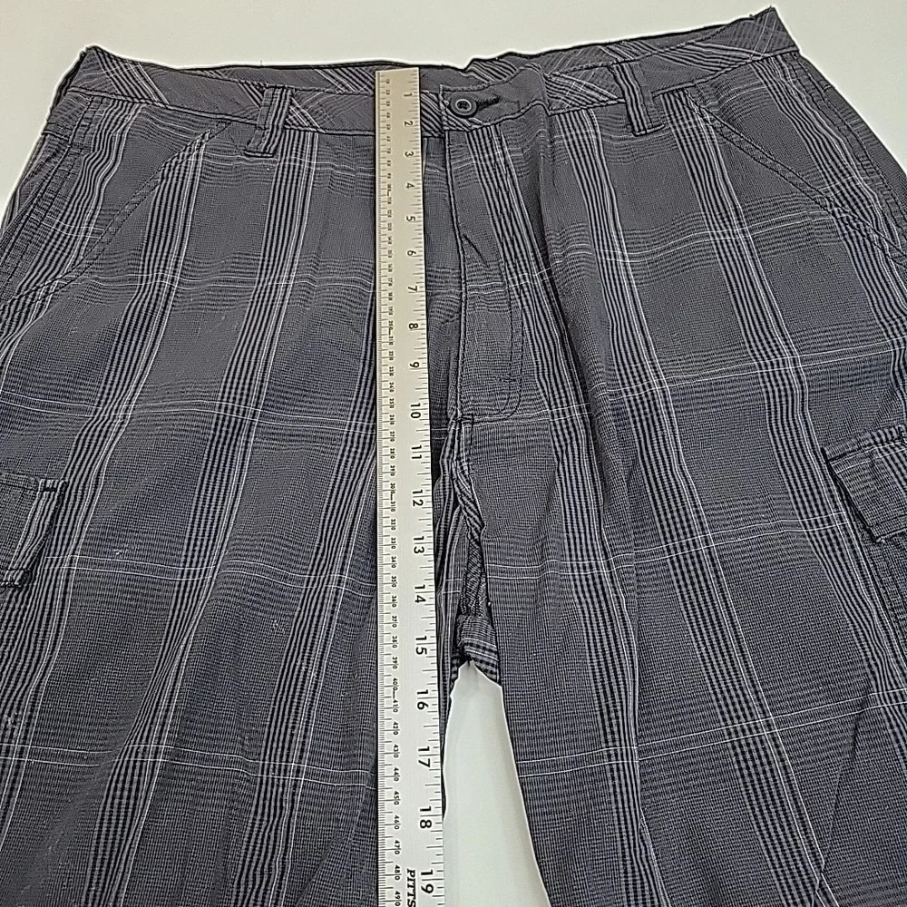 Wrangler Cargo‎ Shorts Mens 38 Gray Plaid Cotton Casual Outdoor Preppy Comfy